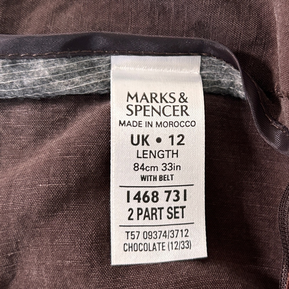 Marks & Spencer Women’s Size 8 Brown Button-Front Maxi Skirt Linen Blend Safari - Picture 11 of 14